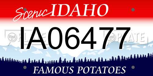 IA06477 Idaho License Plate