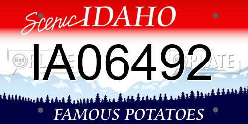 IA06492 Idaho License Plate