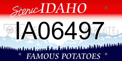 IA06497 Idaho License Plate