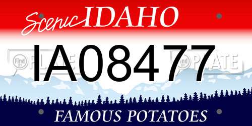 IA08477 Idaho License Plate