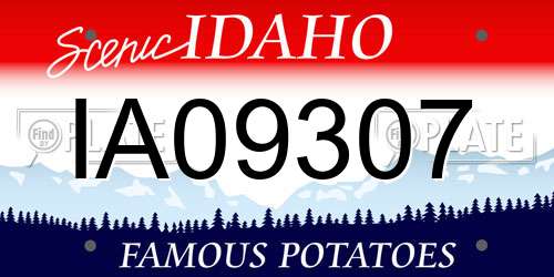 IA09307 Idaho License Plate
