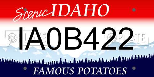 IA0B422 Idaho License Plate