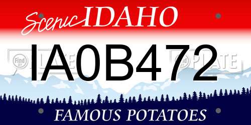 IA0B472 Idaho License Plate