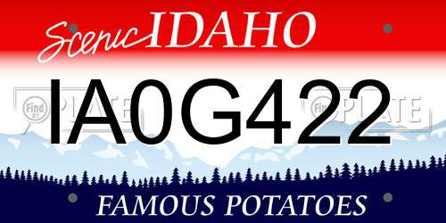 IA0G422 Idaho License Plate
