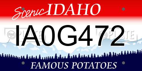 IA0G472 Idaho License Plate