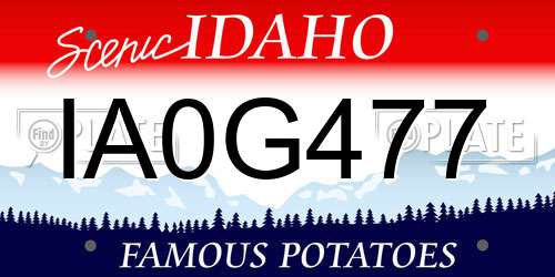 IA0G477 Idaho License Plate