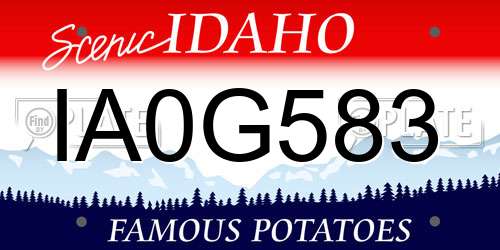 IA0G583 Idaho License Plate