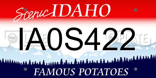 IA0S422 Idaho License Plate