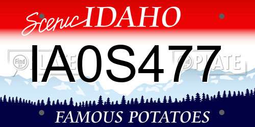 IA0S477 Idaho License Plate