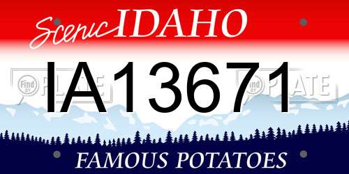 IA13671 Idaho License Plate