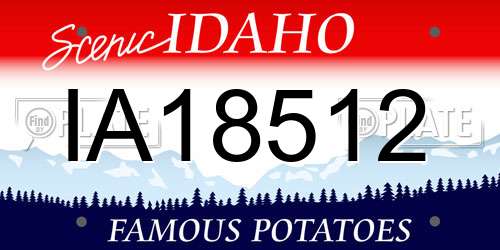 IA18512 Idaho License Plate