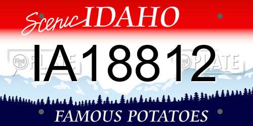 IA18812 Idaho License Plate