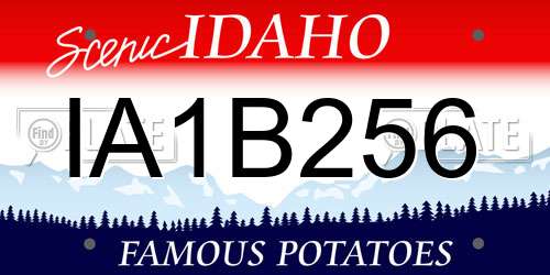 IA1B256 Idaho License Plate