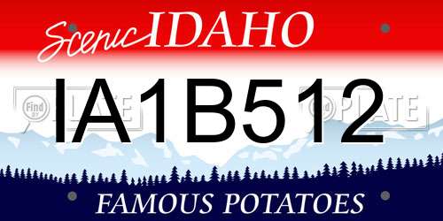 IA1B512 Idaho License Plate