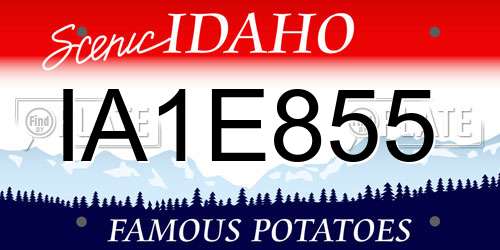 IA1E855 Idaho License Plate