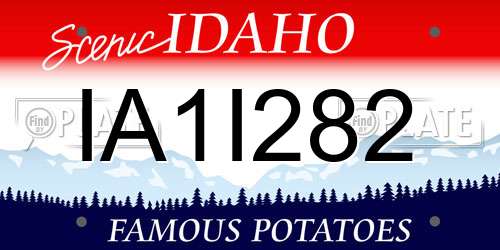 IA1I282 Idaho License Plate