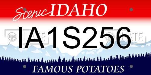 IA1S256 Idaho License Plate