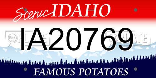 IA20769 Idaho License Plate