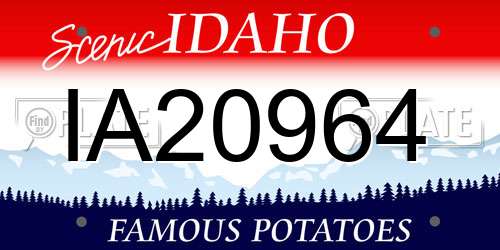 IA20964 Idaho License Plate