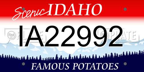 IA22992 Idaho License Plate