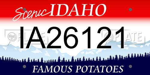 IA26121 Idaho License Plate