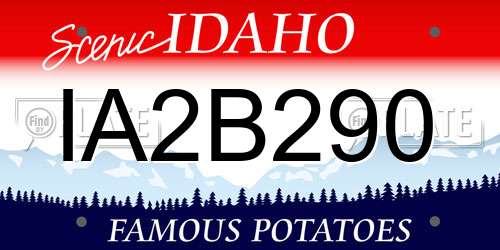 IA2B290 Idaho License Plate