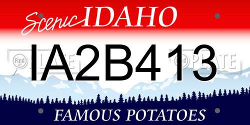 IA2B413 Idaho License Plate