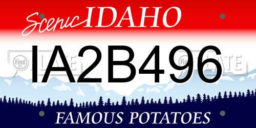 IA2B496 Idaho License Plate
