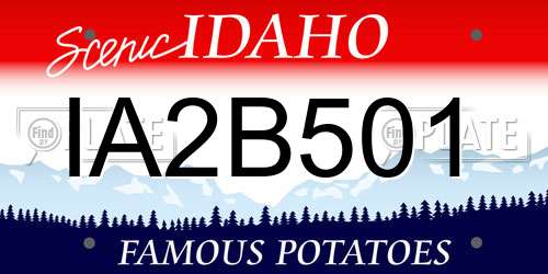 IA2B501 Idaho License Plate