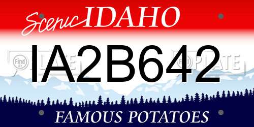 IA2B642 Idaho License Plate