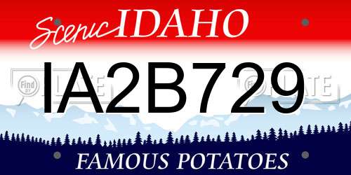 IA2B729 Idaho License Plate