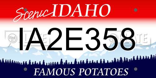 IA2E358 Idaho License Plate