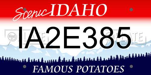 IA2E385 Idaho License Plate
