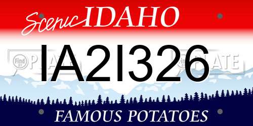 IA2I326 Idaho License Plate