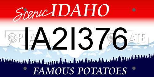 IA2I376 Idaho License Plate