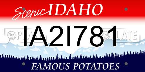 IA2I781 Idaho License Plate