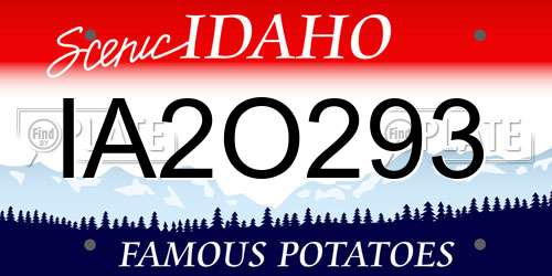 IA2O293 Idaho License Plate
