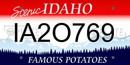 IA2O769 Idaho License Plate