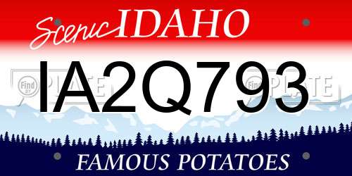 IA2Q793 Idaho License Plate