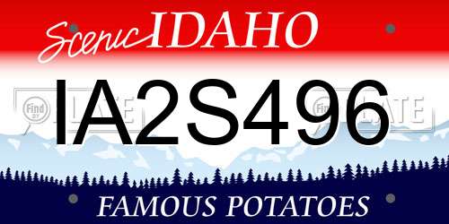 IA2S496 Idaho License Plate