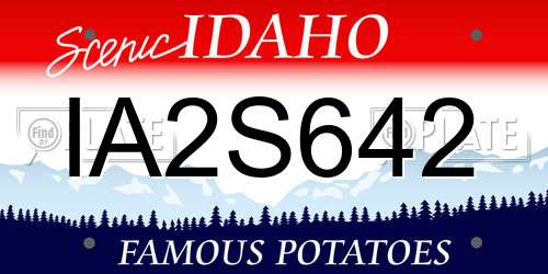 IA2S642 Idaho License Plate