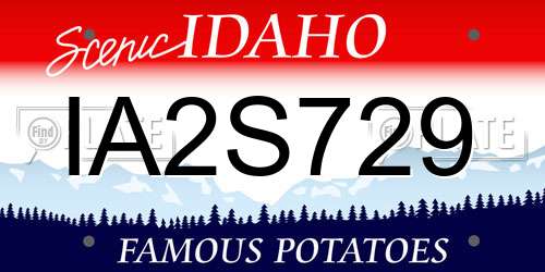 IA2S729 Idaho License Plate