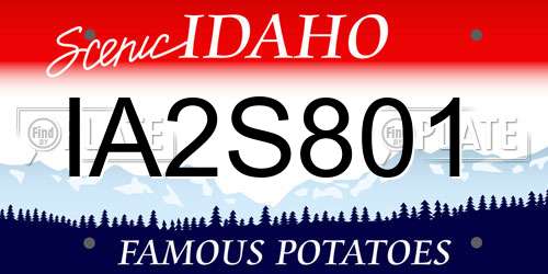 IA2S801 Idaho License Plate