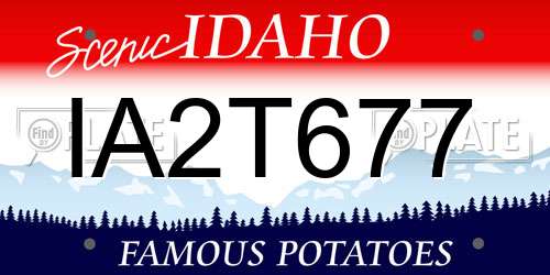 IA2T677 Idaho License Plate