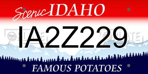 IA2Z229 Idaho License Plate