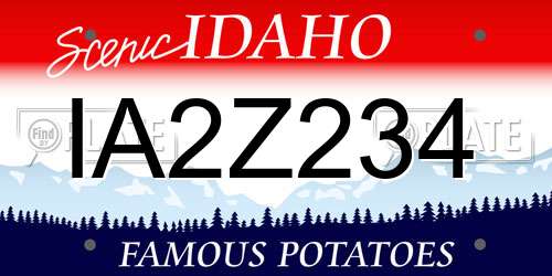 IA2Z234 Idaho License Plate