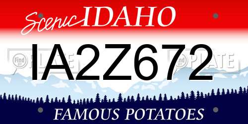 IA2Z672 Idaho License Plate