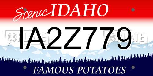 IA2Z779 Idaho License Plate
