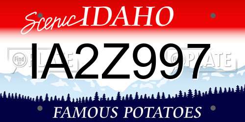 IA2Z997 Idaho License Plate
