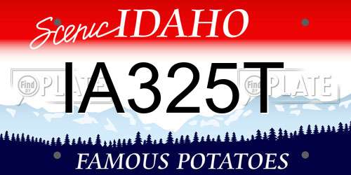 IA325T Idaho License Plate